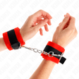 Fesselset Beginner Pelzhandmanschetten Schwarz-Rot