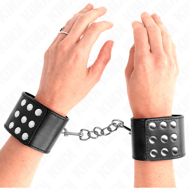 Fesselset Handgelenkfesseln mit Druckverschluss Schwarz Verstellbar 19 cm