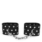 Fesselset Handgelenkfesseln mit Druckverschluss Voller Nieten Schwarz Verstellbar 19 cm – Ansicht 3