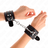 Fesselset Handgelenkfesseln Schwarz mit Rotem Futter Verstellbar 20 cm