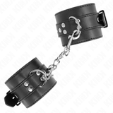 Fesselset Handgelenkfesseln Schwarz mit Schwarzem Gürtel Verstellbar 17 cm – Ansicht 3