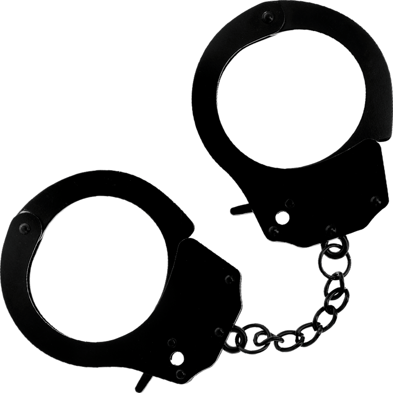 Fesselset Handschellen aus Metall Schwarz – Ansicht 2