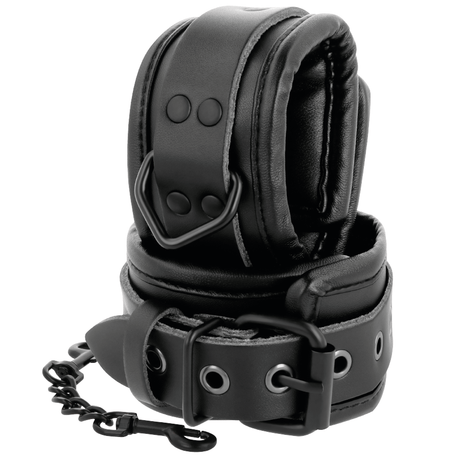 Fesselset Handschellen und Kragen aus schwarzem Leder