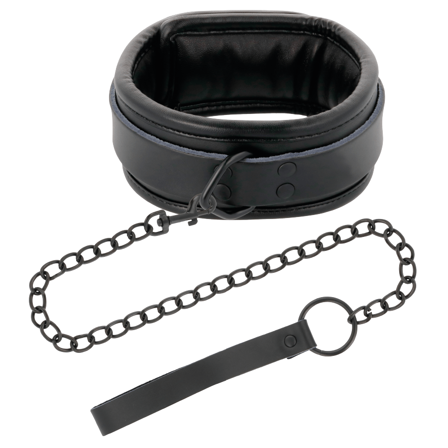 Fesselset Handschellen und Kragen aus schwarzem Leder – Ansicht 4