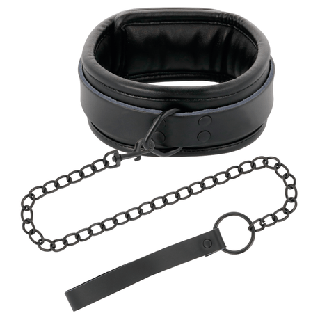 Fesselset Handschellen und Kragen aus schwarzem Leder