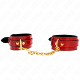 Fesselset Joanna Angel Handgelenkmanschetten mit Goldkette Rot Verstellbar 16,5 cm – Ansicht 2