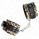Fesselset Leopard Handgelenkfessel aus Echtleder Verstellbar 18- x Schwarz