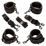 Fesselset Nocturnal Bettfesseln Leder Verstellbar Schwarz