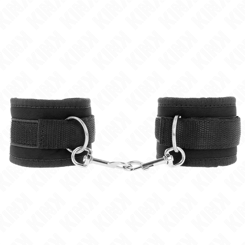 Fesselset Nylon Bind-Handfesseln mit Klettverschluss Schwarz Modell 2 Verstellbar 18 cm – Ansicht 2