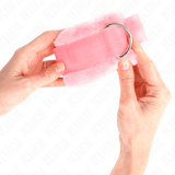 Fesselset pelzgefütterte Handgelenkfesseln Rosa Verstellbar 17 cm – Ansicht 4