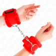 Fesselset pelzgefütterte Handgelenkfesseln Rot Verstellbar 17 cm