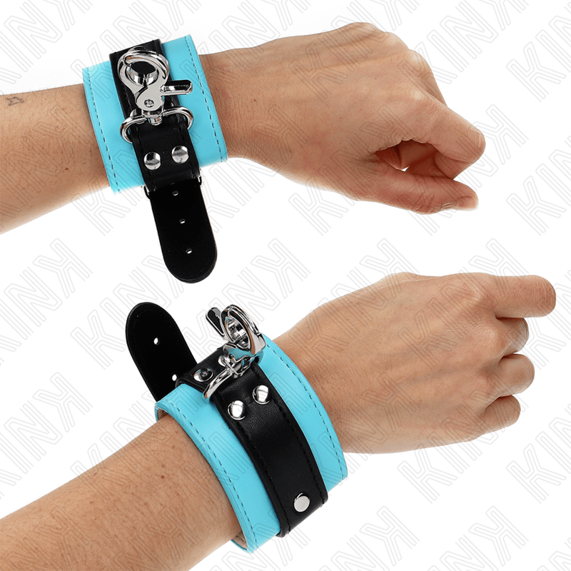 Fesselset Premium Abschließbare Handgelenkfesseln Schwarz/Blau Verstellbar 21- x