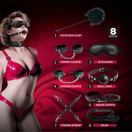 Fesselset Pretty Love BDSM 8-teilig Schwarz