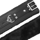 Fesselset schwarz gefütterte BDSM-Handschellen – Ansicht 3