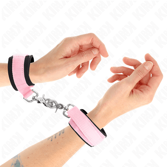 Fesselset Neopren-Handfesseln Rosa Verstellbar 22 cm