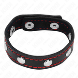 Fetisch-Toy aus Leder mit Druckverschluss Rot Futter