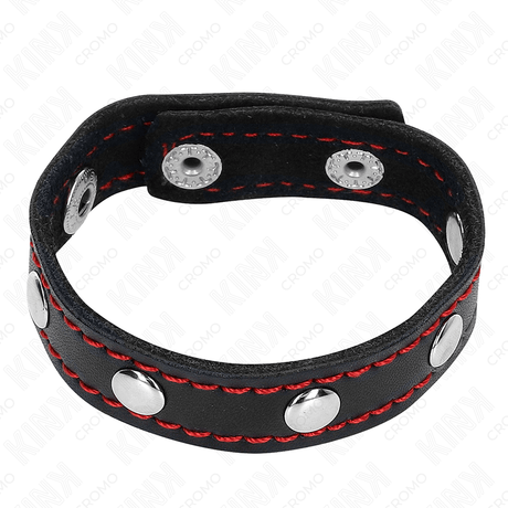Fetisch-Toy aus Leder mit Druckverschluss Rot Futter