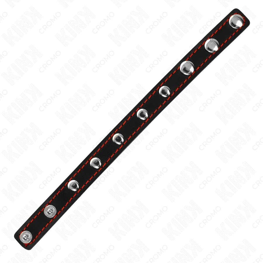Fetisch-Toy aus Leder mit Druckverschluss Rot Futter