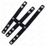 Fetisch-Toy Dreifach Leder mit Druckverschluss Schwarz
