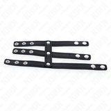 Fetisch-Toy Dreifach Leder mit Druckverschluss Schwarz