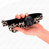 Fetisch-Toy Leopard Atmungsaktiver Ball Gag Schwarz