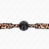 Fetisch-Toy Leopard Atmungsaktiver Ball Gag Schwarz