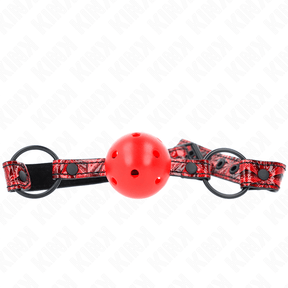 Fetisch-Toy Rautenmuster-Ball Gag Modell 1 Verstellbar 42 Schwarz