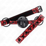 Fetisch-Toy Rautenmuster-Ball Gag Modell 2 Verstellbar 42 Schwarz