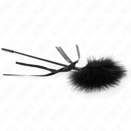Fetisch-Toy Tickle Federn mit Schleife Schwarz