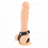 Fetisch-Toy Verstellbarer Doppelter aus Leder Schwarz