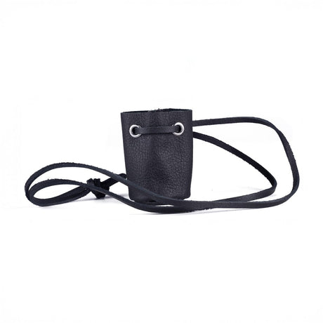Flaschenetui Red Leather aus Echtleder mit Halsband Schwarz – Ansicht 4