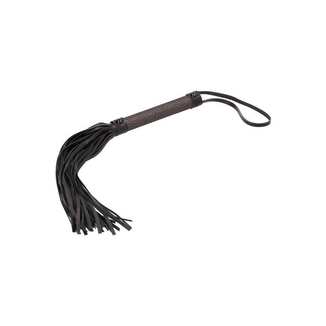 Flogger Ouch Elegant aus Leder und Neopren Grau