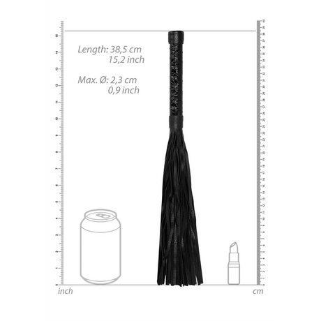 Flogger Ouch aus Vinyl in Schwarz und Bordeaux 38,5 x Ø 2,3 cm – Ansicht 4