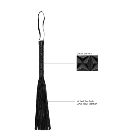 Flogger Ouch aus Vinyl in Schwarz und Bordeaux 38,5 x Ø 2,3 cm – Ansicht 3