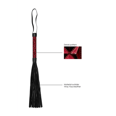 Flogger Ouch aus Vinyl in Schwarz und Bordeaux 38,5 x Ø 2,3 cm – Ansicht 8