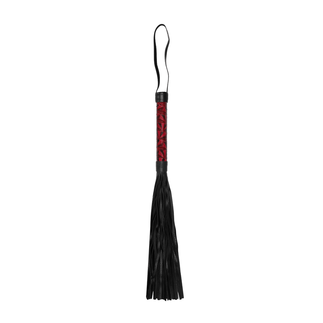 Flogger Ouch aus Vinyl in Schwarz und Bordeaux 38,5 x Ø 2,3 cm – Ansicht 6