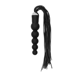 Flogger Ouch mit Silikondildo als Griff Schwarz 49 x Ø 4,7 cm