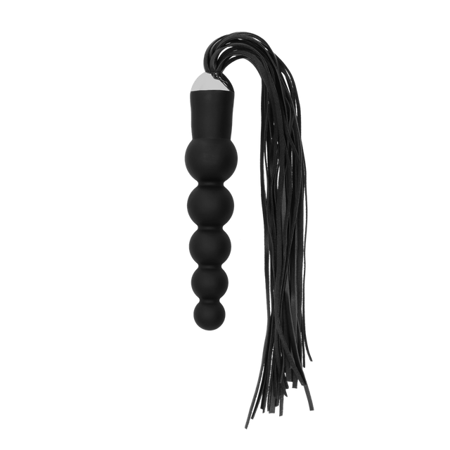 Flogger Ouch mit Silikondildo als Griff Schwarz 49 x Ø 4,7 cm