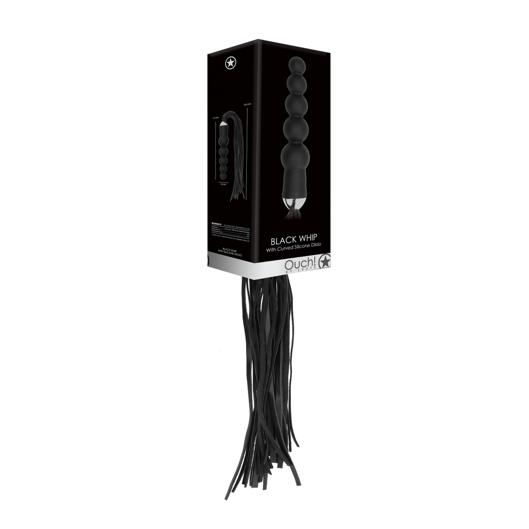 Flogger Ouch mit Silikondildo als Griff Schwarz 49 x Ø 4,7 cm – Ansicht 2