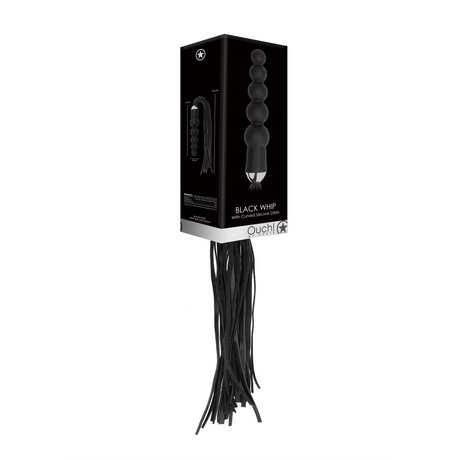 Flogger Ouch mit Silikondildo als Griff Schwarz 49 x Ø 4,7 cm – Ansicht 2