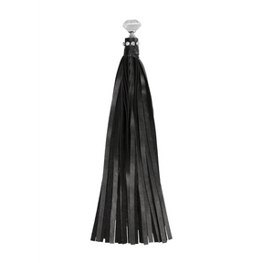 Flogger Ouch mit Strasssteinen Schwarz 33 x 3 cm