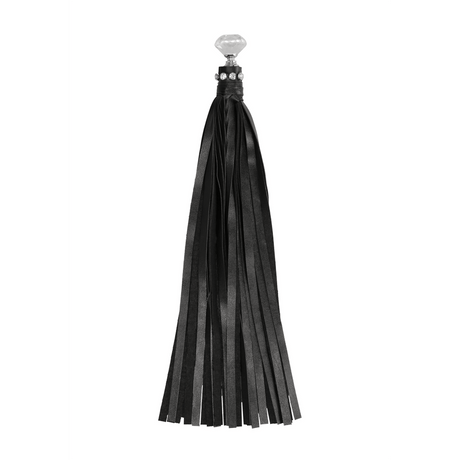 Flogger Ouch mit Strasssteinen Schwarz 33 x 3 cm