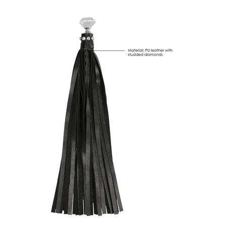 Flogger Ouch mit Strasssteinen Schwarz 33 x 3 cm – Ansicht 5
