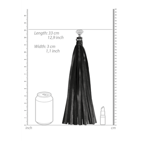 Flogger Ouch mit Strasssteinen Schwarz 33 x 3 cm – Ansicht 7