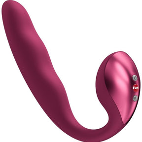 Vibrator Allegro Einsetzbarer Doppel-Luftpulsvibrator Weinrot 23 cm