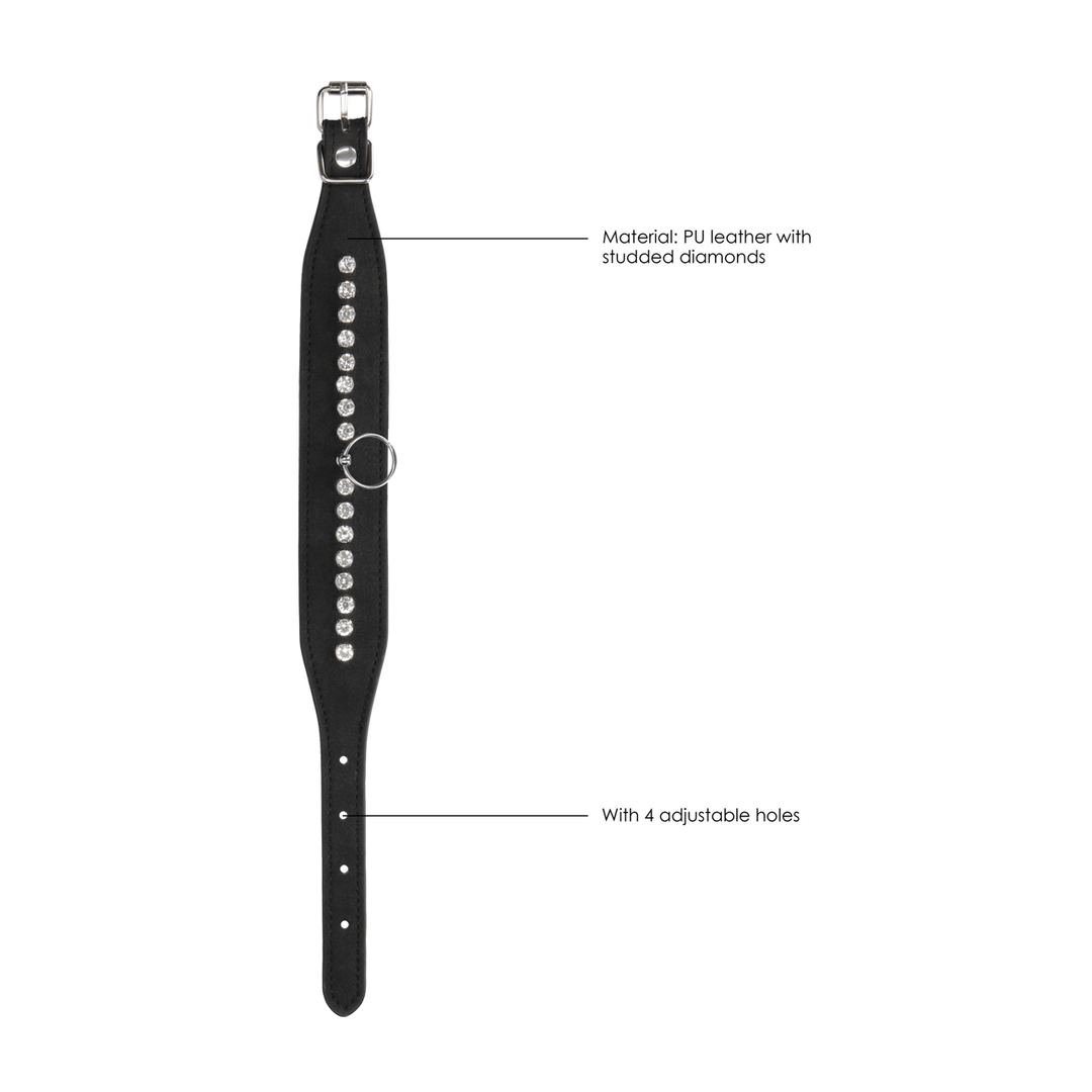 Fußfesseln Ouch mit Strasssteinen 35 cm Schwarz – Ansicht 6
