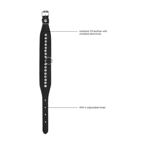 Fußfesseln Ouch mit Strasssteinen 35 cm Schwarz – Ansicht 6