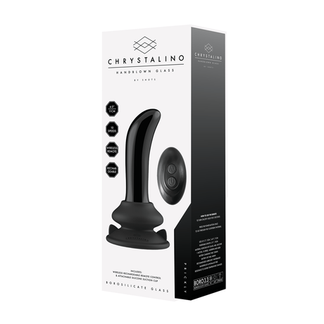 G-Punkt-Vibrator Prickly Glas mit Saugfuß und Fernbedienung Schwarz 9,4 x Ø 2,9 cm – Ansicht 4