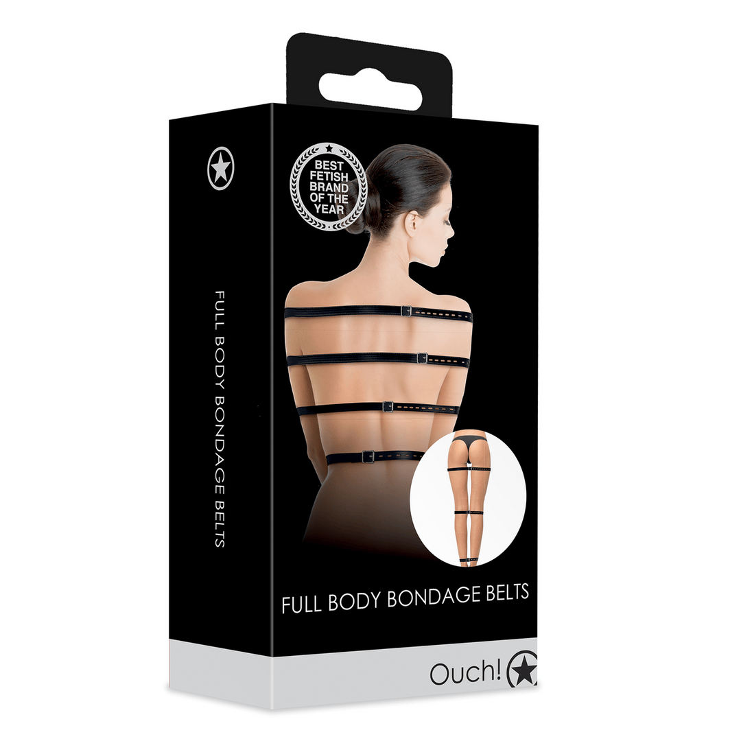 Bondage-Gurte Ouch für den Ganzkörper aus PU-Leder Schwarz – Ansicht 2