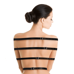 Bondage-Gurte Ouch für den Ganzkörper aus PU-Leder Schwarz